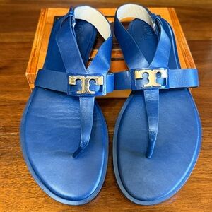 Tory Burch Gigi Flat Leather Thong Sandals ~ 8